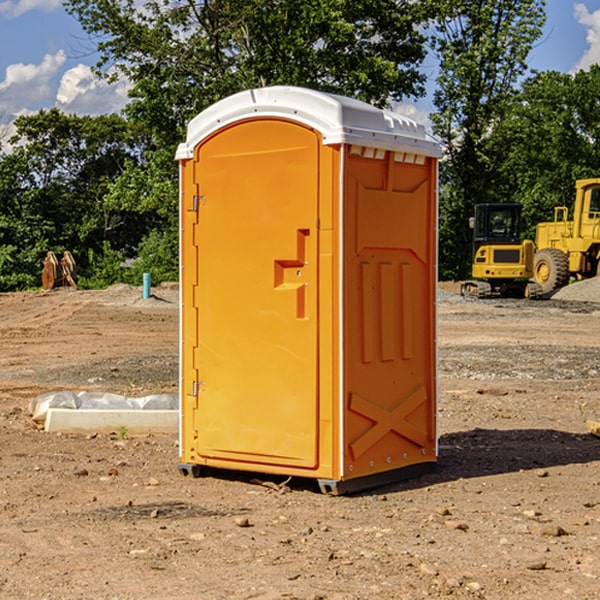 how often are the portable restrooms cleaned and serviced during a rental period in Clark County Ohio